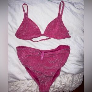 SKIMS Glittery Pink BIKINI XL